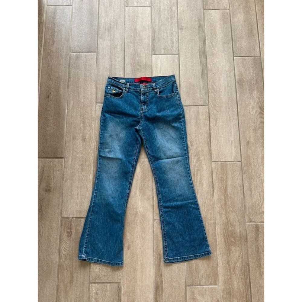 Y2K Gloria Vanderbilt Jeans Petite 6 Low Rise Flare Bootcut Swan 2000s Denim